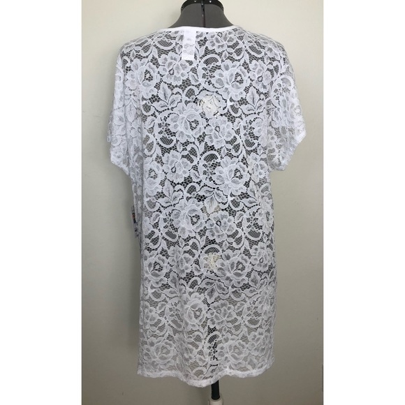 COPY - TIME and TRU Womens White Swim Coverup Size L 12-14 Loose Style New - Picture 6 of 7
